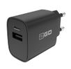 2GO Ladegerät 20W 2-Port 1x USB-A u. 1x USB-C    schwarz