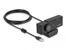DELOCK USB UHD Webcam mit Mikrofon 4K 30Hz 110° Blickwinkel