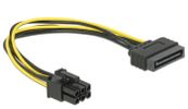 DELOCK Stromkabel SATA 15pin -> 6pin PCI Express 0.21m