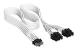 CORSAIR Cable PCIe 12V-2x6 to 2x 8-pin (6+2 split), White