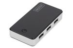 DIGITUS USB-Hub    4-Port 3.0->4xA3.0 m.Netzteil     schwarz