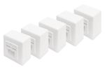 DIGITUS Aufputzdose Cat6  2xRJ45 geschirmt 5er Set weiss