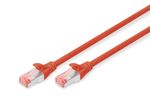 DIGITUS Patchkabel Cat6  S/FTP 2xRJ45  1.0m rot  Hebelschutz Polybeutel