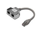 DIGITUS Patchkabel Adapter Cat5e 2x RJ45 -> 1x RJ45 0.19m