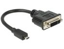 DELOCK HDMI Adapter micro D -> DVI(24+1) St/Bu schwarz