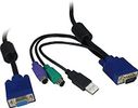 Inter-Tech Kabel KVM VGA/PS2/USB  3m