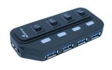 MediaRange USB-HUB 4-Port USB 3.0 extern schwarz