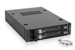 We-Ra. IcyDock 2x6,3cm SATAI-III/SAS HDD&SSD in 1x3,5" Metal