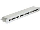 DELOCK 19" Patchpanel 24-Port Cat6 geschirmt grau