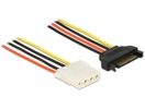 DELOCK Stromkabel SATA 15pin -> Molex 4pin Bu/Bu 0.20m