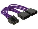 DELOCK Stromkabel 8Pin EPS -> 2x 4Pin Molex 0.15m Textilm