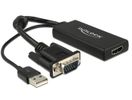 DELOCK VGA Adapter D-Sub15 + USB -> HDMI St/St/Bu