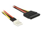 DELOCK Stromkabel SATA 15Pin -> Floppy 4Pin St/St 0.24m