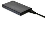 Port externes HDD Gehäuse 2.5" SATA, USB-C/A Kabel schwarz