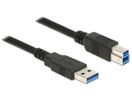 DELOCK USB Kabel USB3.0 A -> B St/St 1.00m schwarz