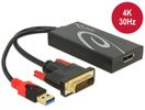 DELOCK Adapter DVI(24+1) -> Displayport schwarz 30cm Kabel