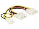 DELOCK Stromkabel Molex 4Pin -> Molex 4pin +3Pin Lüfter
