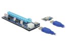 DELOCK Riser Karte PCI Express x1 > x16 mit 60 cm USB Kabel