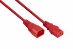 kabelmeister Kaltgeräteverlängerung C14 an C13 rot 2m