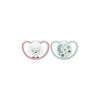 NUK Space Night Silikon-Schnuller 6-18M, 2 St, rosa/mint