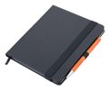 TROIKA Notizblock BLACK SLIMPAD A5 neonorangener Stift