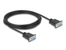 DELOCK Kabel Seriell D-Sub9 3m Bu/Bu mit schmalem St-Gehäuse