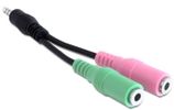 DELOCK Klinke Adapter 3,5mm 4Pin -> 2x 3,5mm St/Bu