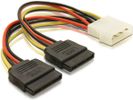 DELOCK Stromkabel 2x SATA 15Pin -> Molex 4Pin 0.16m
