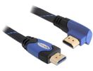 DELOCK HDMI Kabel Ethernet A -> A St/St 2.00m 90° links 4K