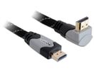 DELOCK HDMI Kabel Ethernet A -> A St/St 5.00m 90° oben 4K