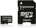 SD microSD Card  16GB Transcend SDHC UHS1 w/adapter