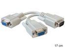 DELOCK Seriell Kabel D-Sub9 -> 2x D-Sub9 St/Bu/Bu 0.17m
