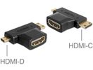 DELOCK HDMI Adapter A -> mini C + micro D Bu/St/St