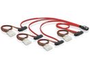 DELOCK SAS Kabel Mini SAS 36Pin -> 4x SAS 29Pin + 4Pin Molex