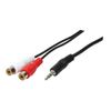 LogiLink 1x3.5mm - 2xRCA, 0.2m audio kabel 0,2 m 3.5mm Zwart