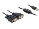 DELOCK USB Kabel A -> 2x D-Sub9 St/St 1.40m