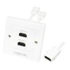 Logilink HDMI Adapter, wall socket, 2-port, white