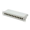 Logilink 10" Cat.6A Patchpanel, 12-port STP, grau