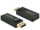 DELOCK Displayport Adapter DP -> HDMI St/Bu 4K Passiv schwar
