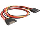 DELOCK Stromkabel SATA 15Pin -> SATA 15Pin St/Bu   0.50m