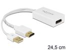 DELOCK HDMI Adapter A -> Displayport St/Bu 4K weiß USB