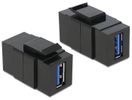 DELOCK Keystone USB3.0 A Buchse schwarz