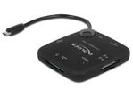 DELOCK Card Reader USB micro B -> 4in1 +3-Port Hub OTG extern