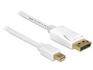 DELOCK Displayport Kabel mini DP -> DP St/St 2.00m weiß 4K