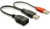 DELOCK USB Y-Kabel A -> 2x A Bu/St 0.225m
