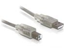 DELOCK USB Kabel A -> B St/St 0.50m transparent