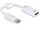 DELOCK Displayport Adapter DP -> HDMI St/Bu 0.22m Kabel weiß
