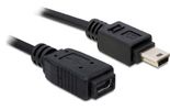 USB Verl. Delock Mini-B -> Mini-B St/Bu 1.00m sw