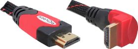 DELOCK HDMI Kabel Ethernet A -> A St/St 3.00m 90° unten 4K