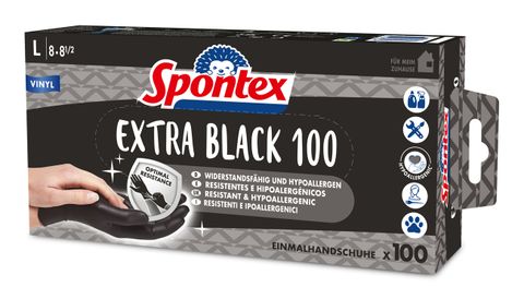 Spontex Einmalhandschuhe Extra Black 100 aus Vinyl Gr. L
